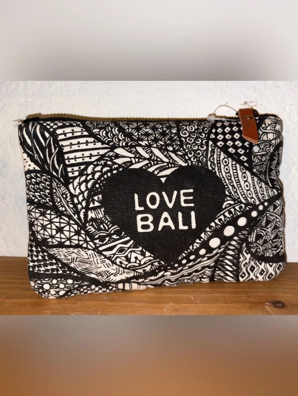 Love Bali - Bali Tees Black & White Travel Cosmetic Pouch